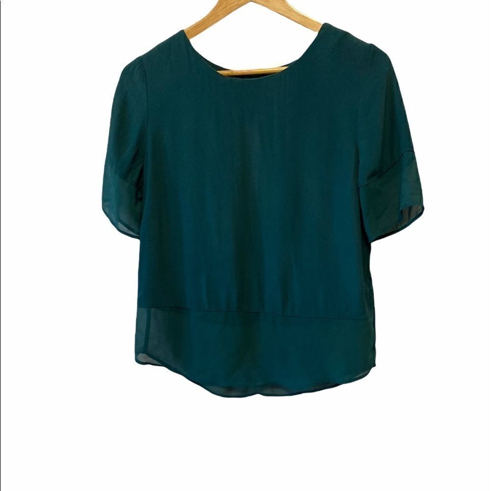 REITMANS Teal Light Scoop Neck 3/4 Sleeve Top XS